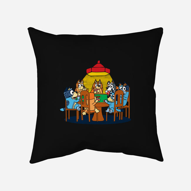 Heelers Playing Poker-None-Removable Cover w Insert-Throw Pillow-dalethesk8er