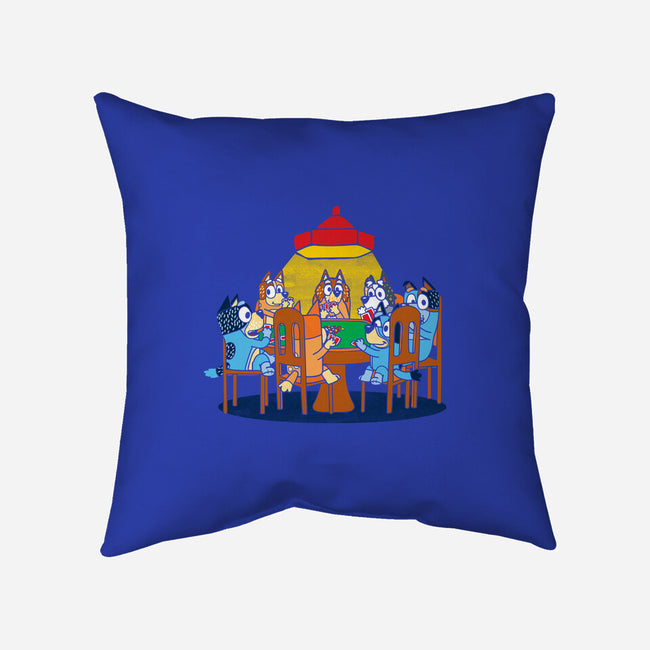 Heelers Playing Poker-None-Removable Cover w Insert-Throw Pillow-dalethesk8er