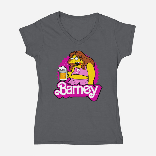 Barney Barbie-Womens-V-Neck-Tee-Boggs Nicolas