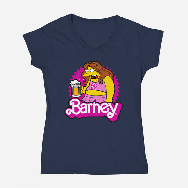 Barney Barbie-Womens-V-Neck-Tee-Boggs Nicolas