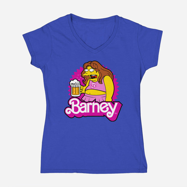 Barney Barbie-Womens-V-Neck-Tee-Boggs Nicolas