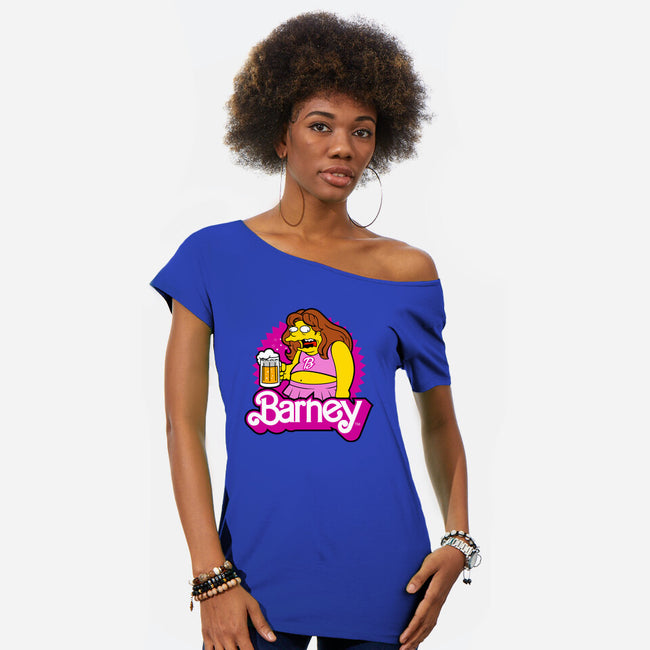 Barney Barbie-Womens-Off Shoulder-Tee-Boggs Nicolas