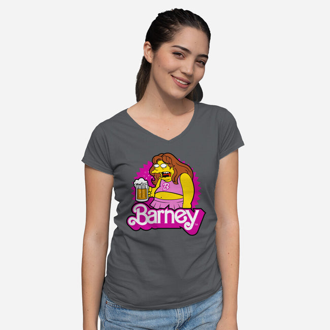 Barney Barbie-Womens-V-Neck-Tee-Boggs Nicolas