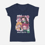 Cute Demon Slayer-Womens-V-Neck-Tee-Ca Mask