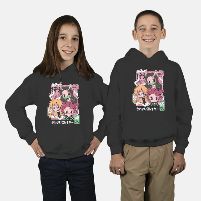 Cute Demon Slayer-Youth-Pullover-Sweatshirt-Ca Mask