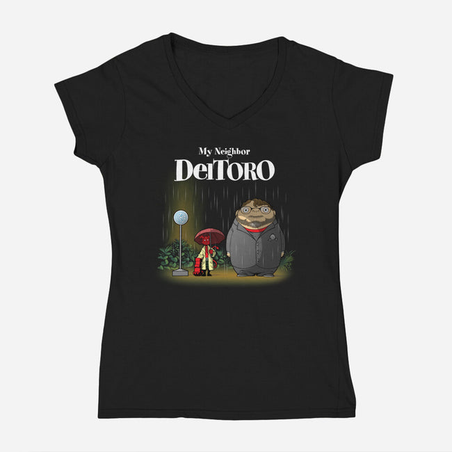 My Neighbor Deltoro-Womens-V-Neck-Tee-Art_Of_One