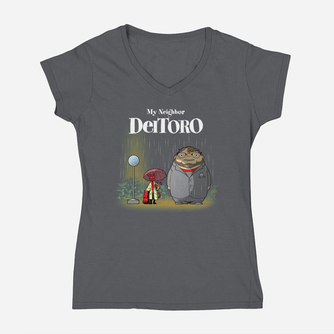 My Neighbor Deltoro-Womens-V-Neck-Tee-Art_Of_One