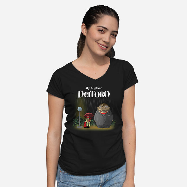 My Neighbor Deltoro-Womens-V-Neck-Tee-Art_Of_One