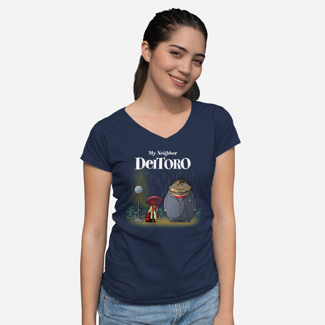 My Neighbor Deltoro-Womens-V-Neck-Tee-Art_Of_One