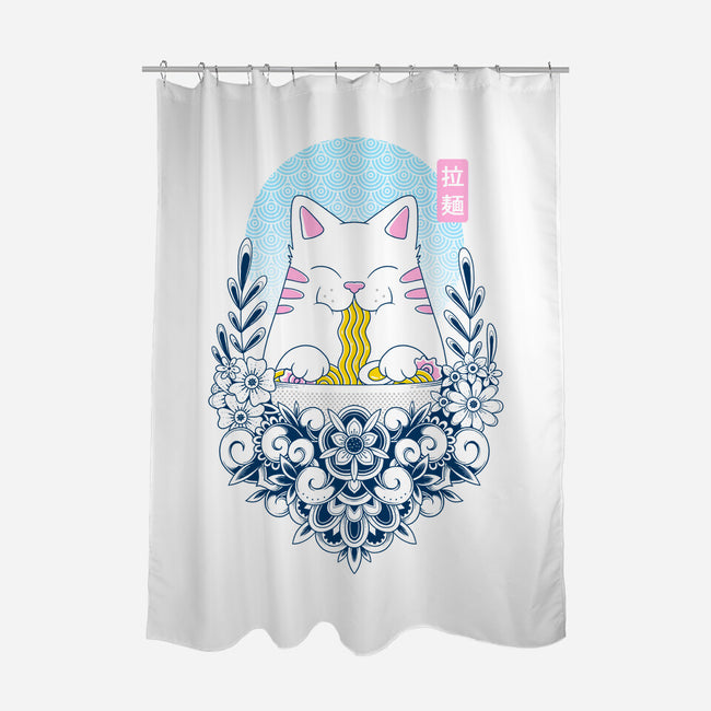 Noodle Cat-None-Polyester-Shower Curtain-GODZILLARGE