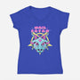 Kawaii Satan-Womens-V-Neck-Tee-GODZILLARGE