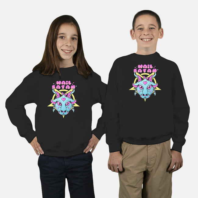 Kawaii Satan-Youth-Crew Neck-Sweatshirt-GODZILLARGE