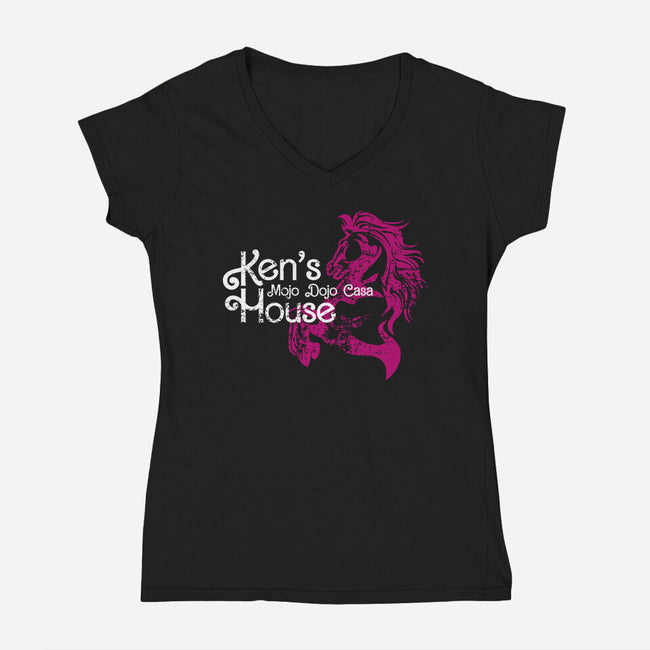 Ken's Mojo Dojo Casa House-Womens-V-Neck-Tee-Yue