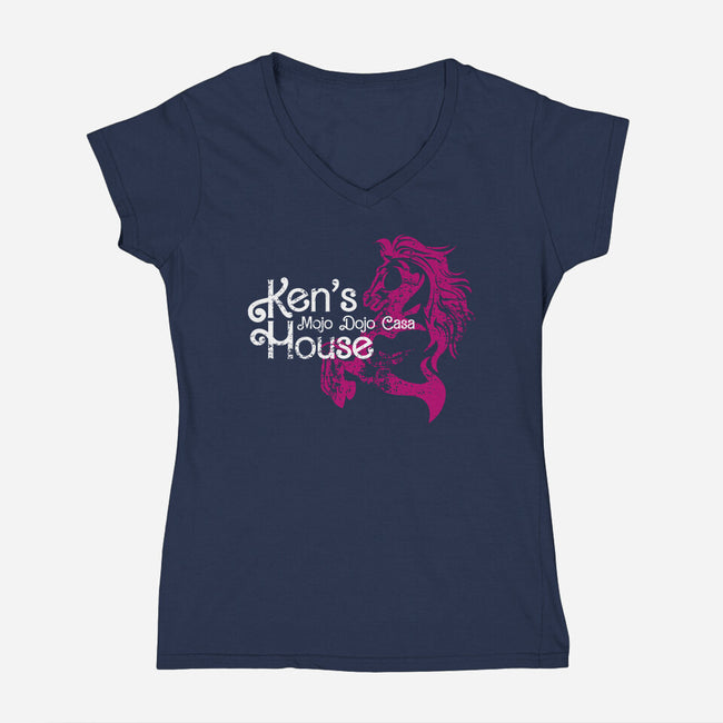 Ken's Mojo Dojo Casa House-Womens-V-Neck-Tee-Yue