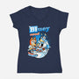 Bluey Cereal-Womens-V-Neck-Tee-spoilerinc