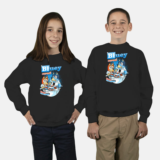 Bluey Cereal-Youth-Crew Neck-Sweatshirt-spoilerinc