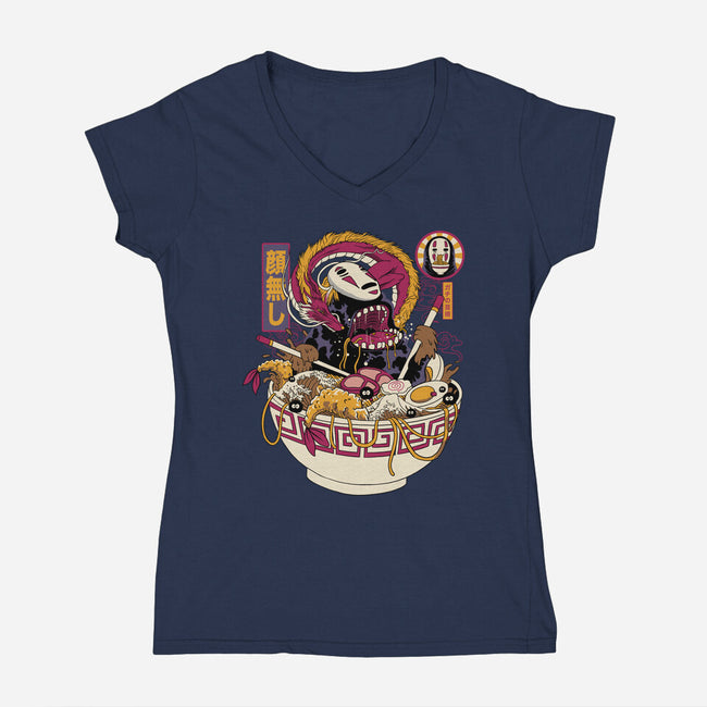 Ramen No Face-Womens-V-Neck-Tee-gaci