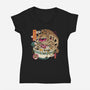 Ramen Catbus-Womens-V-Neck-Tee-gaci