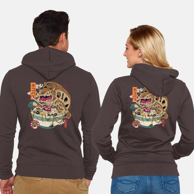 Ramen Catbus-Unisex-Zip-Up-Sweatshirt-gaci