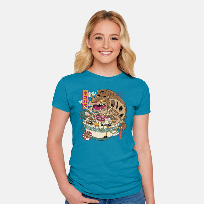 Ramen Catbus-Womens-Fitted-Tee-gaci