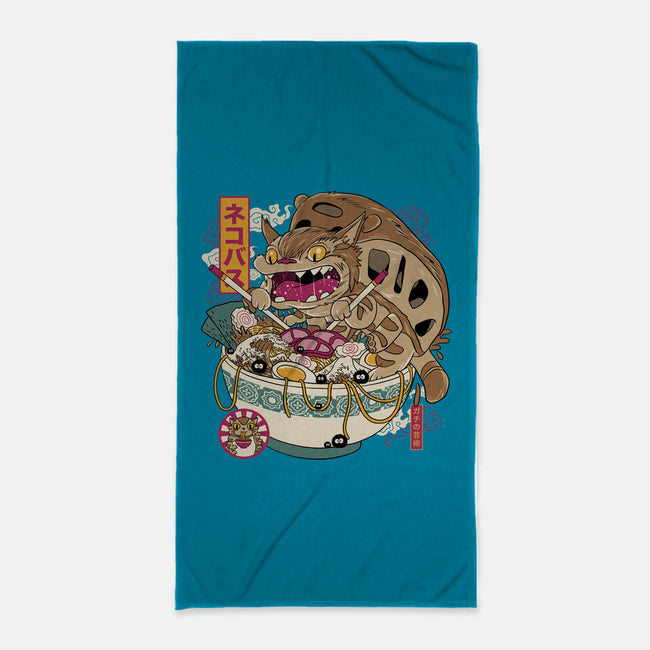 Ramen Catbus-None-Beach-Towel-gaci