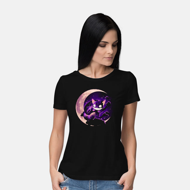 Mad Cat Moon-Womens-Basic-Tee-Vallina84