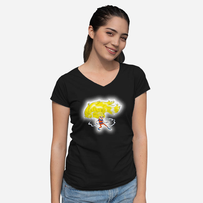 Super Adventure Time-Womens-V-Neck-Tee-Art_Of_One