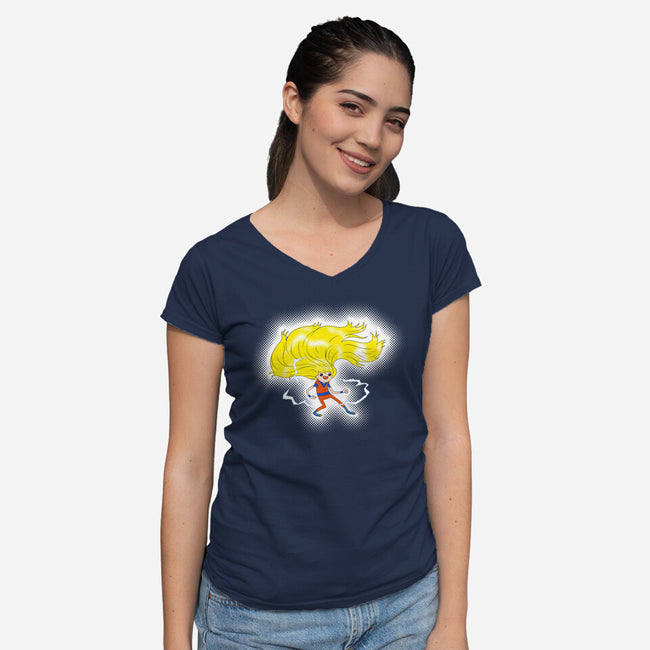 Super Adventure Time-Womens-V-Neck-Tee-Art_Of_One