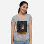 God Please Ni!-Womens-V-Neck-Tee-Raffiti