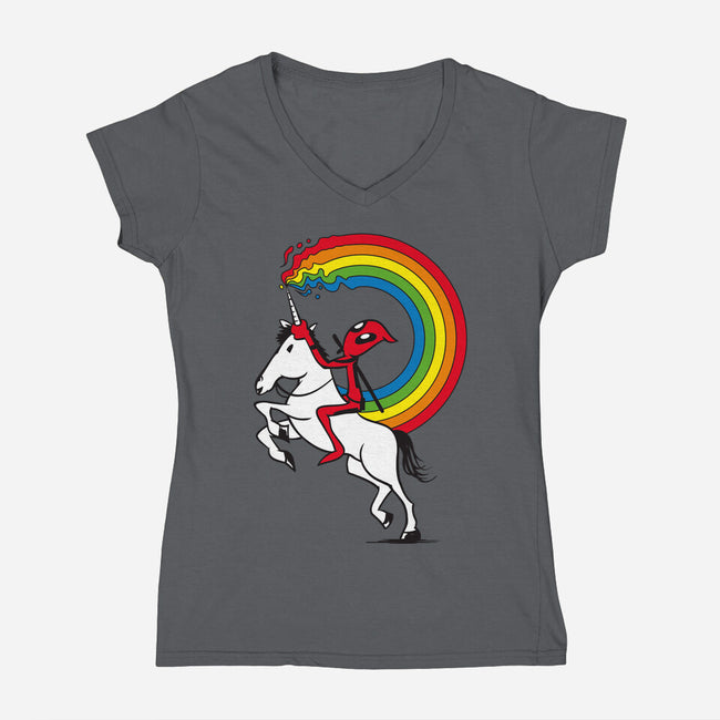 Rainbowgasm-Womens-V-Neck-Tee-CappO