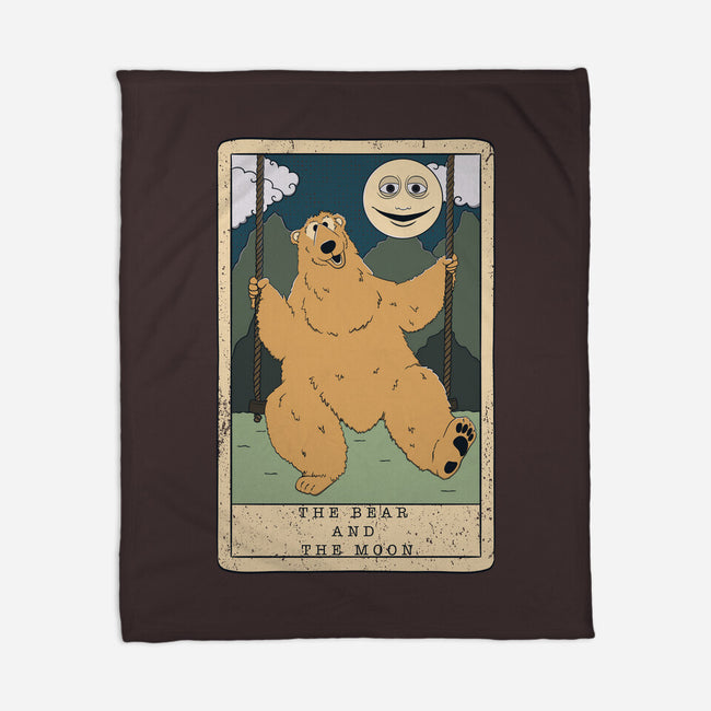 The Bear And The Moon-None-Fleece-Blanket-Claudia