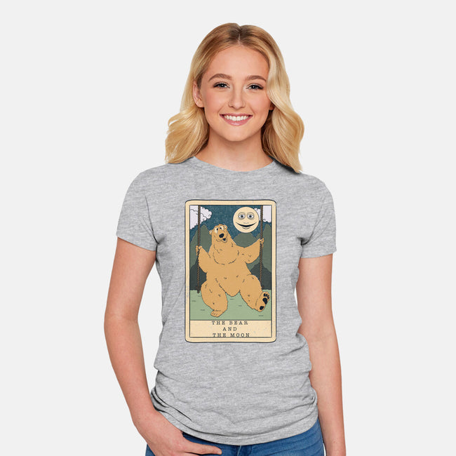 The Bear And The Moon-Womens-Fitted-Tee-Claudia