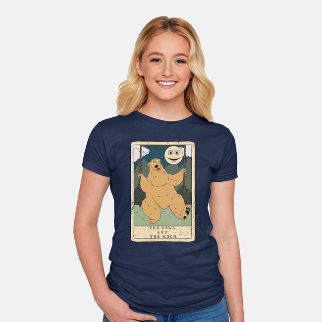 The Bear And The Moon-Womens-Fitted-Tee-Claudia