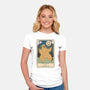 The Bear And The Moon-Womens-Fitted-Tee-Claudia