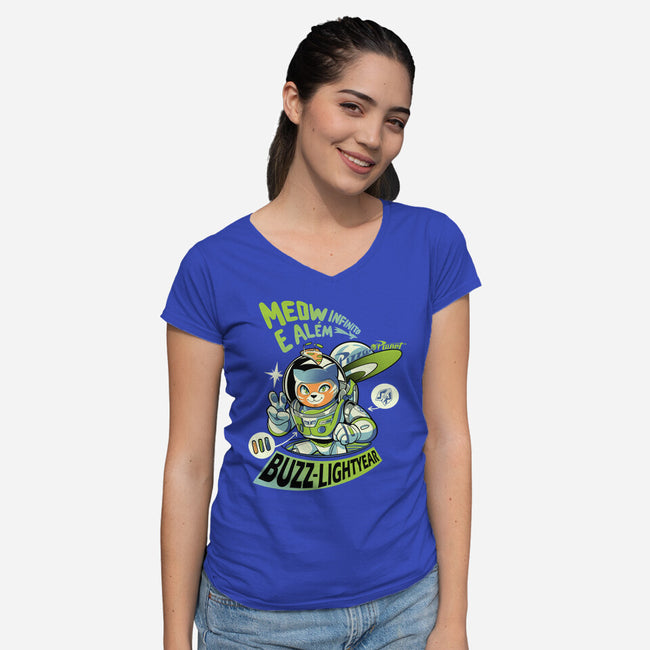 Cat Lightyear-Womens-V-Neck-Tee-Julio