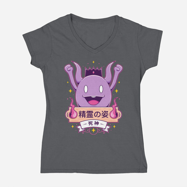 Cute Death God-Womens-V-Neck-Tee-Alundrart