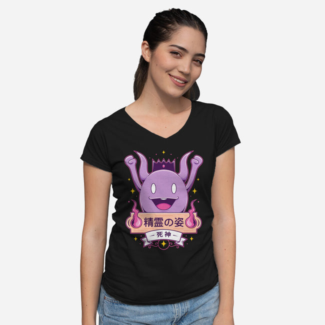 Cute Death God-Womens-V-Neck-Tee-Alundrart