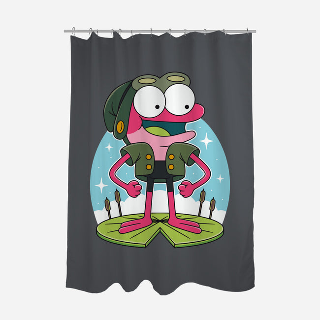 Pink Frog-None-Polyester-Shower Curtain-Alundrart