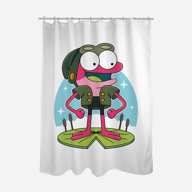 Pink Frog-None-Polyester-Shower Curtain-Alundrart