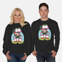 Pink Frog-Unisex-Crew Neck-Sweatshirt-Alundrart