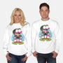 Pink Frog-Unisex-Crew Neck-Sweatshirt-Alundrart