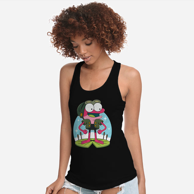 Pink Frog-Womens-Racerback-Tank-Alundrart