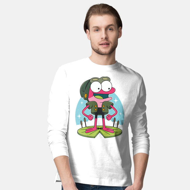 Pink Frog-Mens-Long Sleeved-Tee-Alundrart