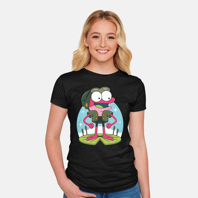 Pink Frog-Womens-Fitted-Tee-Alundrart