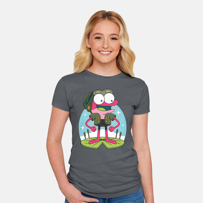 Pink Frog-Womens-Fitted-Tee-Alundrart