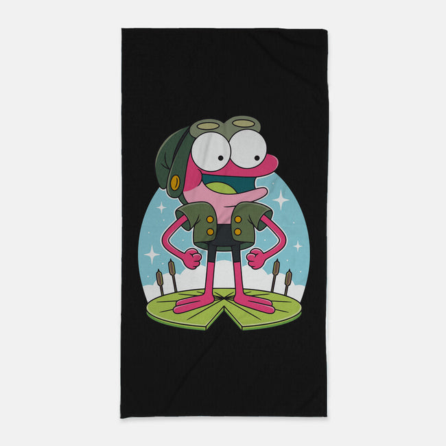 Pink Frog-None-Beach-Towel-Alundrart