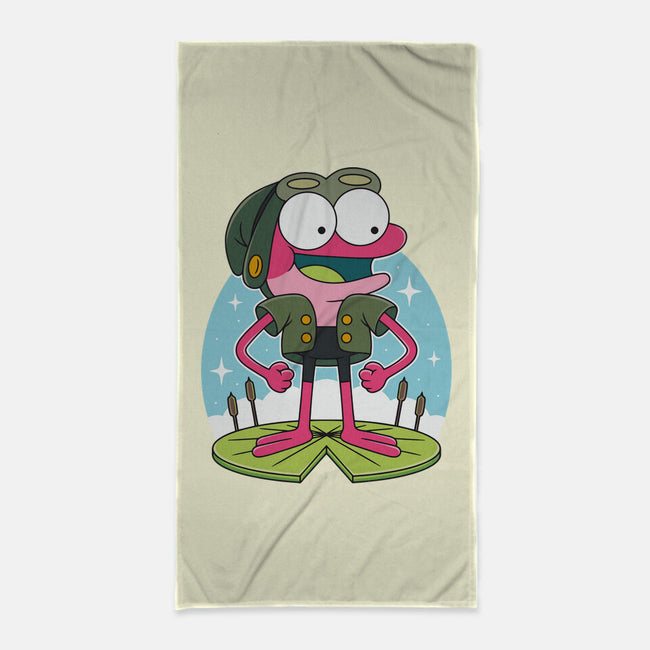 Pink Frog-None-Beach-Towel-Alundrart