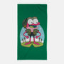 Pink Frog-None-Beach-Towel-Alundrart