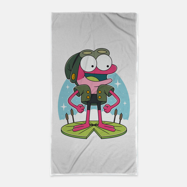 Pink Frog-None-Beach-Towel-Alundrart