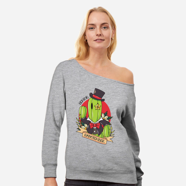 Senor Sabotender-Womens-Off Shoulder-Sweatshirt-Alundrart